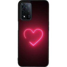 Coque OPPO A93s 5G - Silicone rigide noir Valentine 2023 single neon heart