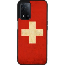 OPPO A93s 5G Case Hülle - Silikon schwarz Vintage Flag SWISS