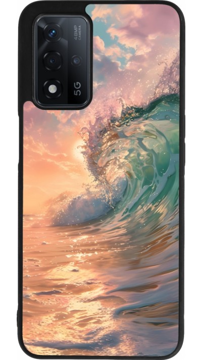 Coque OPPO A93s 5G - Silicone rigide noir Wave Sunset