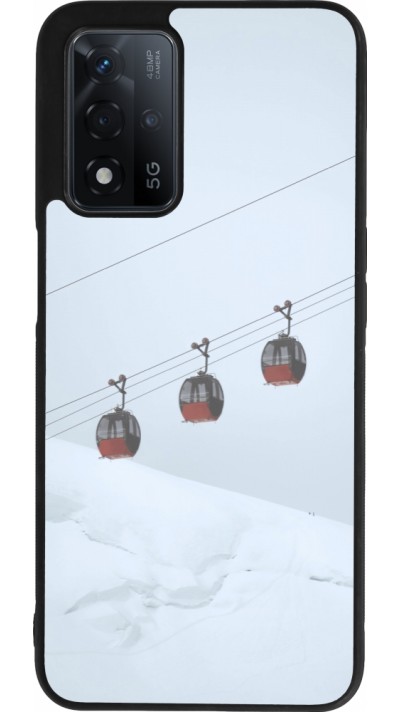Coque OPPO A93s 5G - Silicone rigide noir Winter 22 ski lift