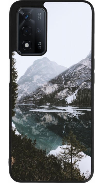 Coque OPPO A93s 5G - Silicone rigide noir Winter 22 snowy mountain and lake