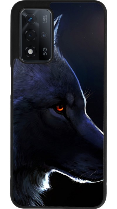 Coque OPPO A93s 5G - Silicone rigide noir Wolf Shape