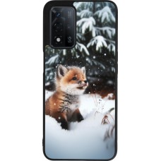 OPPO A93s 5G Case Hülle - Silikon schwarz Weihnachten 2023 Fuechslein Tanne