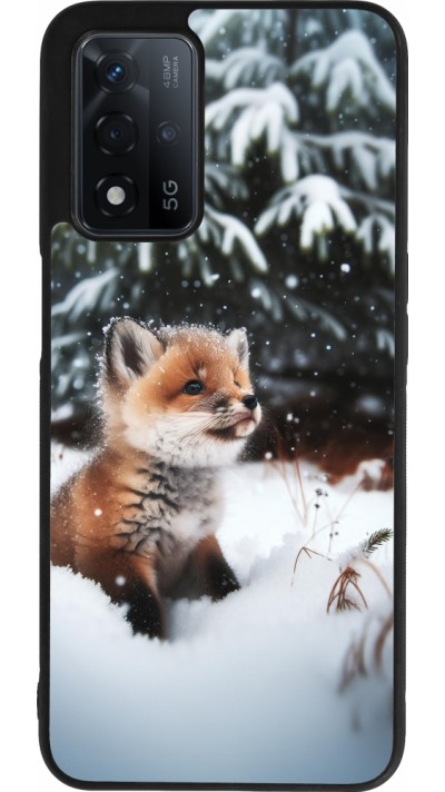 OPPO A93s 5G Case Hülle - Silikon schwarz Weihnachten 2023 Fuechslein Tanne