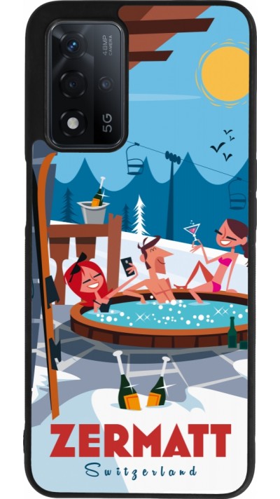 Coque OPPO A93s 5G - Silicone rigide noir Zermatt Mountain Jacuzzi