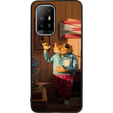 OPPO F19 Pro+ Case Hülle - Silikon schwarz Dancing frog DTMF