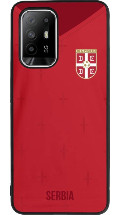 OPPO F19 Pro+ Case Hülle - Silikon schwarz Serbien 2022 personalisierbares Fussballtrikot