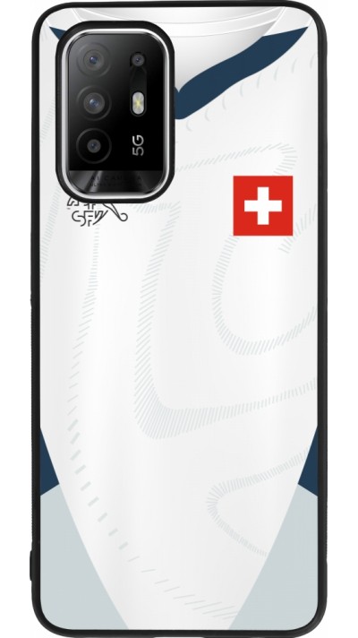 OPPO F19 Pro+ Case Hülle - Silikon schwarz Schweiz Away personalisierbares Fussballtrikot