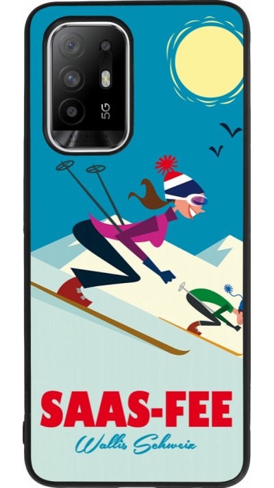 OPPO F19 Pro+ Case Hülle - Silikon schwarz Saas-Fee Ski Downhill