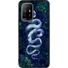 OPPO F19 Pro+ Case Hülle - Silikon schwarz Snake Blue Anaconda