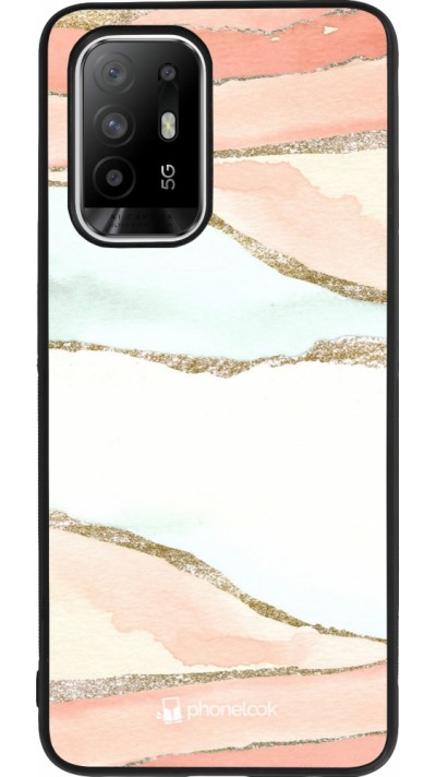 OPPO F19 Pro+ Case Hülle - Silikon schwarz Shimmering Orange