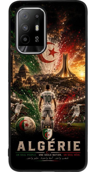 Coque OPPO F19 Pro+ - Silicone rigide noir Football Algérie splash 2026