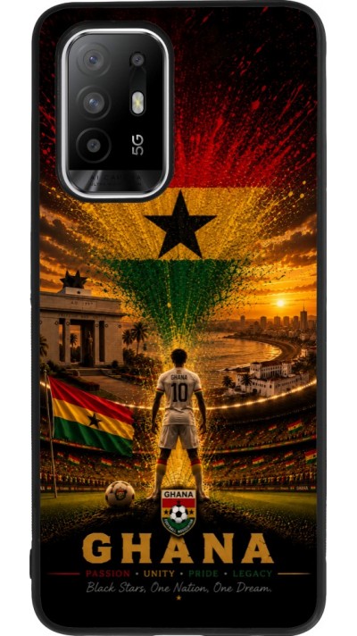 Coque OPPO F19 Pro+ - Silicone rigide noir Football Ghana splash 2026