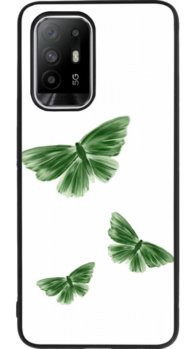 Coque OPPO F19 Pro+ - Silicone rigide noir Butterflies Spring 2026