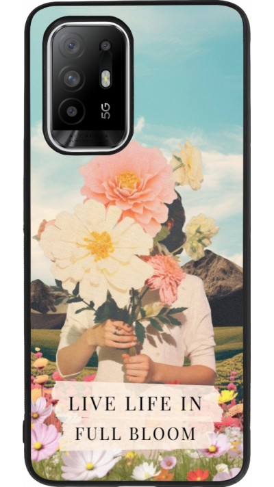 Coque OPPO F19 Pro+ - Silicone rigide noir Live life in full moon Spring 2026