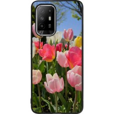 OPPO F19 Pro+ Case Hülle - Silikon schwarz Tulips Spring 2026