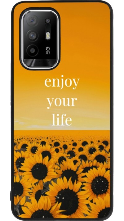 Coque OPPO F19 Pro+ - Silicone rigide noir Summer 2026 Enjoy your life