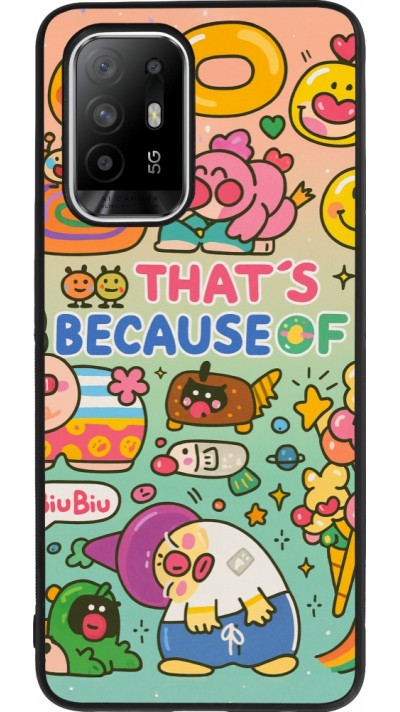 Coque OPPO F19 Pro+ - Silicone rigide noir Thats beacause of