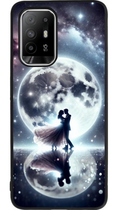 OPPO F19 Pro+ Case Hülle - Silikon schwarz Valentin 2024 Liebe unter dem Mond
