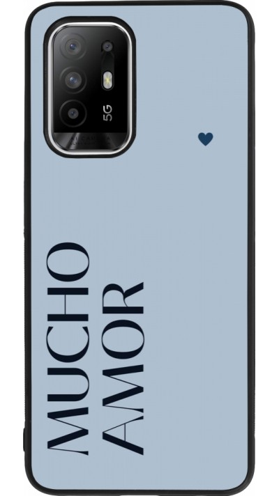 Coque OPPO F19 Pro+ - Silicone rigide noir Valentine 2024 mucho amor azul