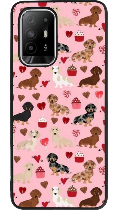 OPPO F19 Pro+ Case Hülle - Silikon schwarz Valentine 2024 puppy love
