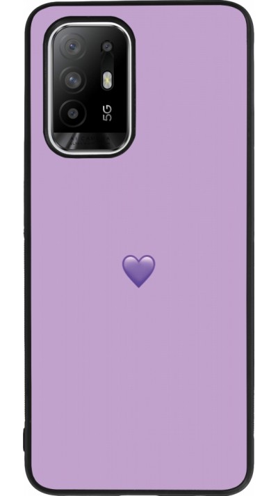 Coque OPPO F19 Pro+ - Silicone rigide noir Valentine 2023 purpule single heart