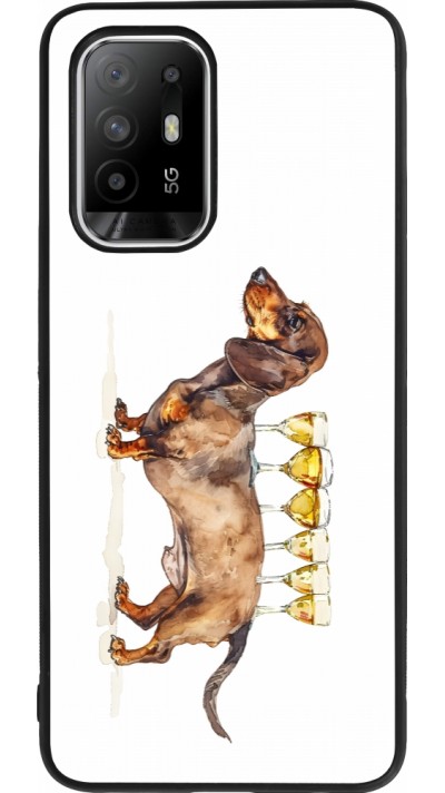 Coque OPPO F19 Pro+ - Silicone rigide noir Wine Teckel