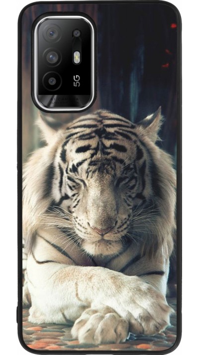 Coque OPPO F19 Pro+ - Silicone rigide noir Zen Tiger
