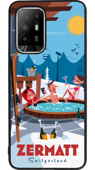 Coque OPPO F19 Pro+ - Silicone rigide noir Zermatt Mountain Jacuzzi