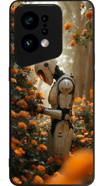 OPPO Find X5 Case Hülle - Silikon schwarz Astronaut flowers 2025