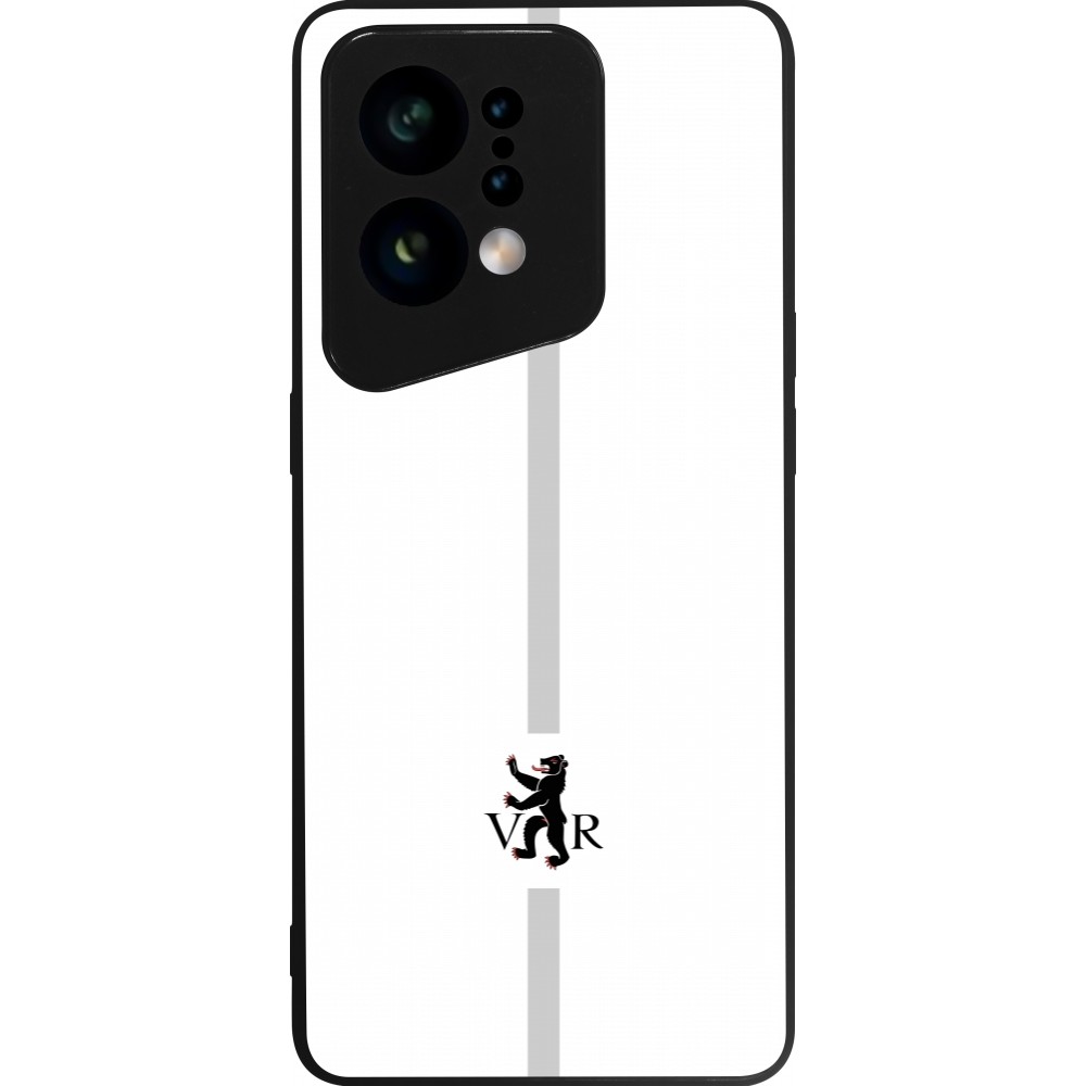 OPPO Find X5 Case Hülle - Silikon schwarz Kanton AR weiss