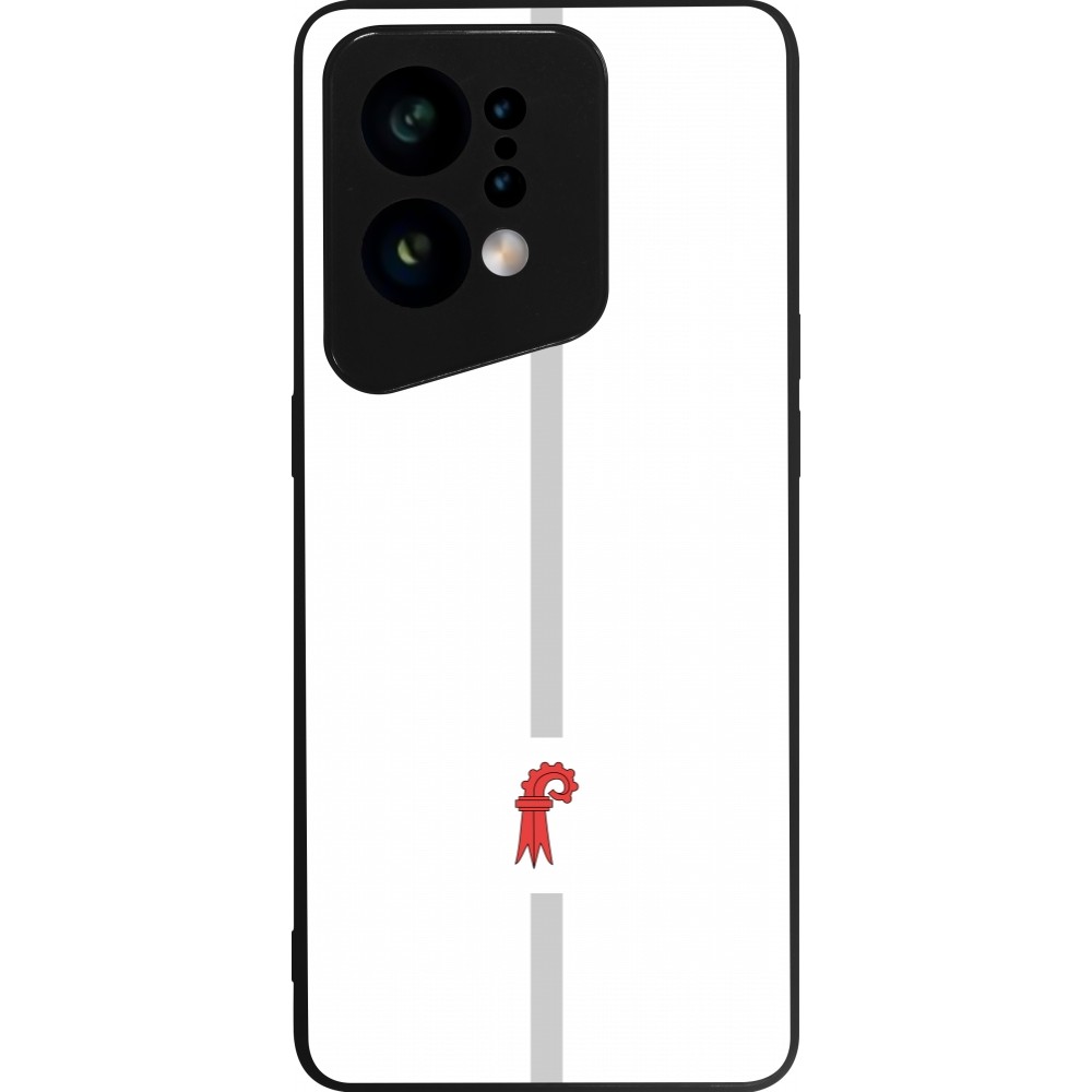 OPPO Find X5 Case Hülle - Silikon schwarz Kanton BL weiss