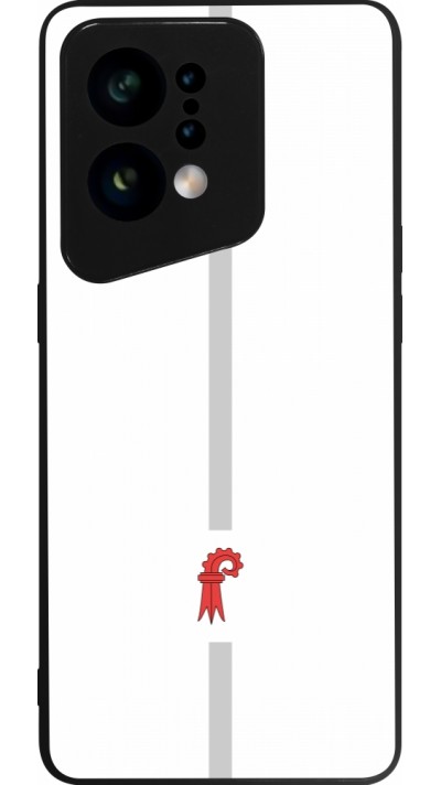 OPPO Find X5 Case Hülle - Silikon schwarz Kanton BL weiss