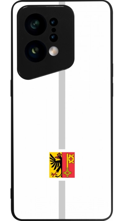 OPPO Find X5 Case Hülle - Silikon schwarz Kanton GE weiss