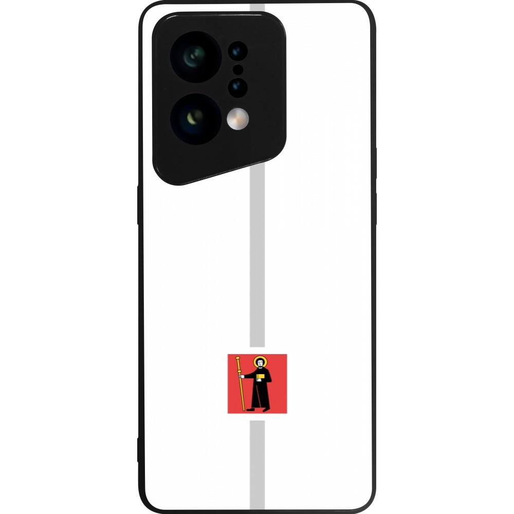 OPPO Find X5 Case Hülle - Silikon schwarz Kanton GL weiss
