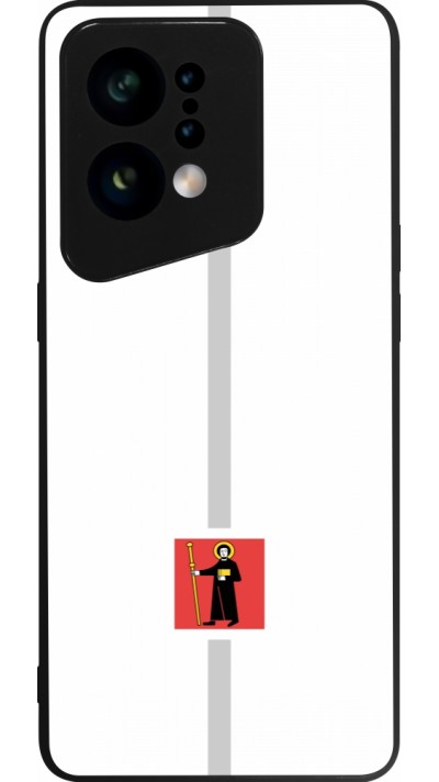 OPPO Find X5 Case Hülle - Silikon schwarz Kanton GL weiss