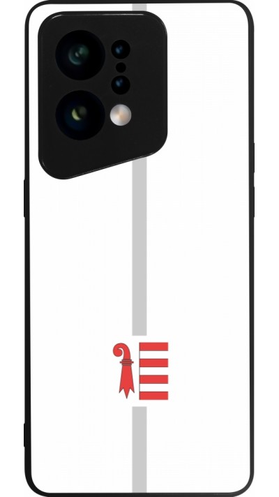 OPPO Find X5 Case Hülle - Silikon schwarz Kanton JU weiss