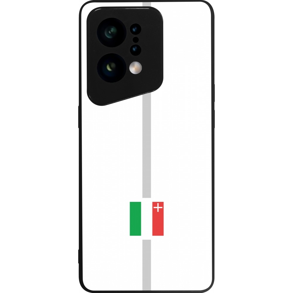 OPPO Find X5 Case Hülle - Silikon schwarz Kanton NE weiss