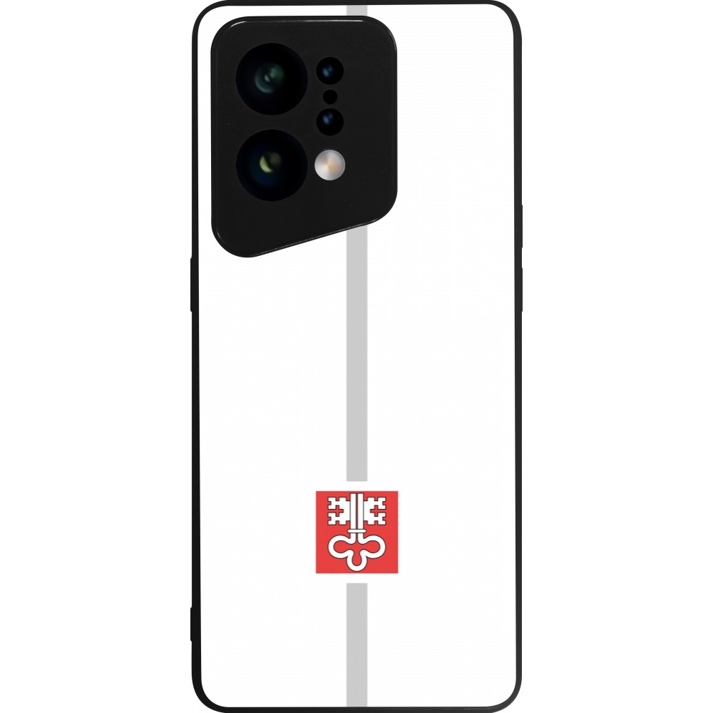 OPPO Find X5 Case Hülle - Silikon schwarz Kanton NW weiss