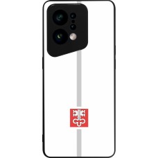 OPPO Find X5 Case Hülle - Silikon schwarz Kanton NW weiss