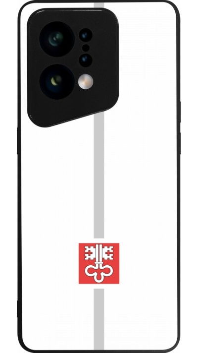OPPO Find X5 Case Hülle - Silikon schwarz Kanton NW weiss