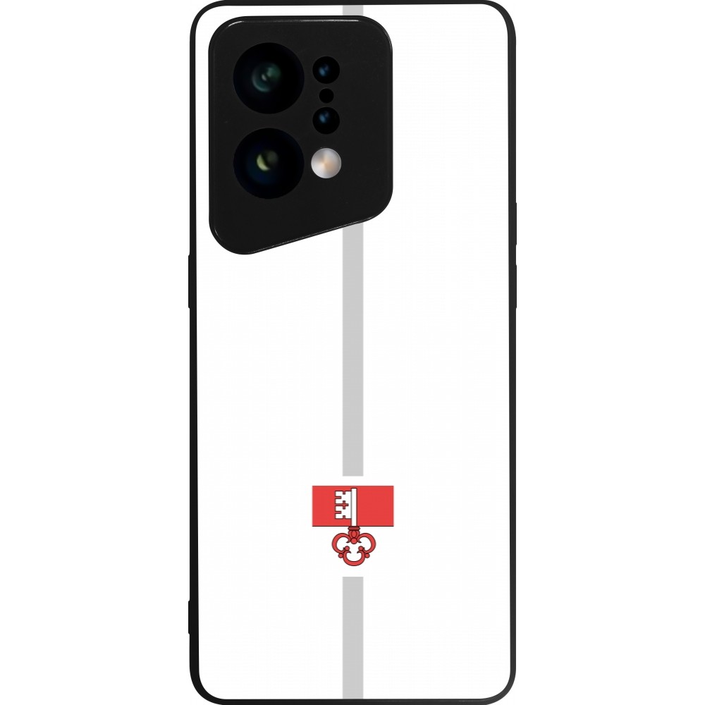 OPPO Find X5 Case Hülle - Silikon schwarz Kanton OW weiss