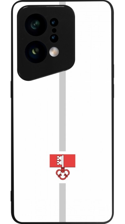 OPPO Find X5 Case Hülle - Silikon schwarz Kanton OW weiss