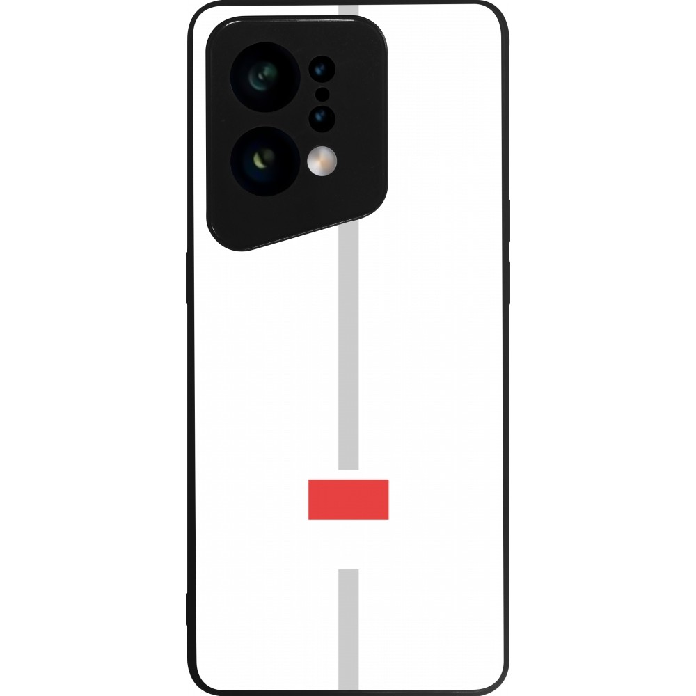 OPPO Find X5 Case Hülle - Silikon schwarz Kanton SO weiss
