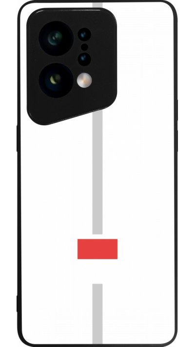 OPPO Find X5 Case Hülle - Silikon schwarz Kanton SO weiss