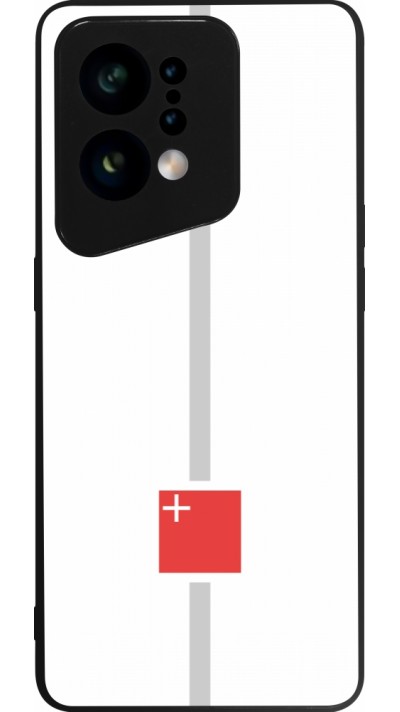 OPPO Find X5 Case Hülle - Silikon schwarz Kanton SZ weiss