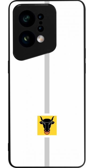 OPPO Find X5 Case Hülle - Silikon schwarz Kanton UR weiss