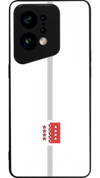 OPPO Find X5 Case Hülle - Silikon schwarz Kanton VS weiss