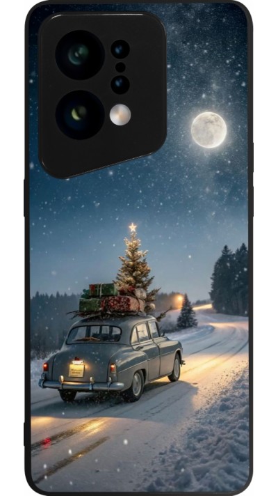 OPPO Find X5 Case Hülle - Silikon schwarz Christmas 25 Car with Tree Xmas