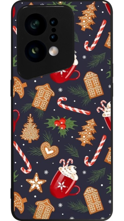 OPPO Find X5 Case Hülle - Silikon schwarz Christmas 25 Pattern Gingerbread House